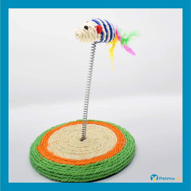 Sisal Toy Cat Play Scratch Board With Spring Mouse - Image 2
