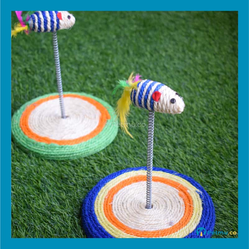 Sisal Toy Cat Play Scratch Board With Spring Mouse - Image 3