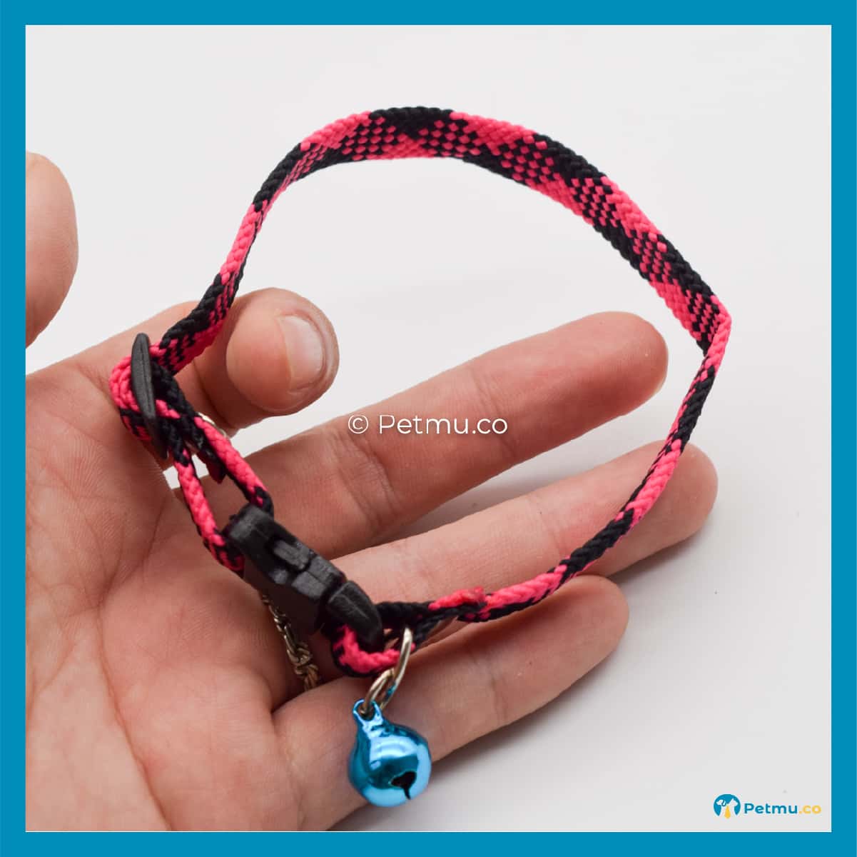 Petmu.co Assorted Colourful Stripe Pattern Style Pets Collar with Bell for Cats & Small Dogs, Kitten Rantai Kucing - Image 9