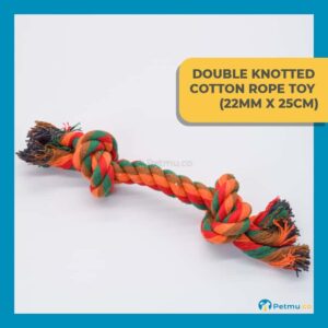 Colourful Double Knotted Cotton Dog Rope Toy (22MM X 25CM)