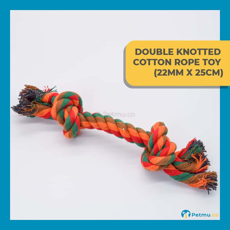 Colourful Double Knotted Cotton Dog Rope Toy (22MM X 25CM)