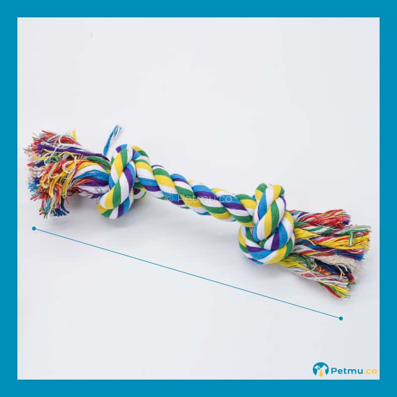 Colourful Double Knotted Cotton Dog Rope Toy (28MM X 30CM) - Image 3